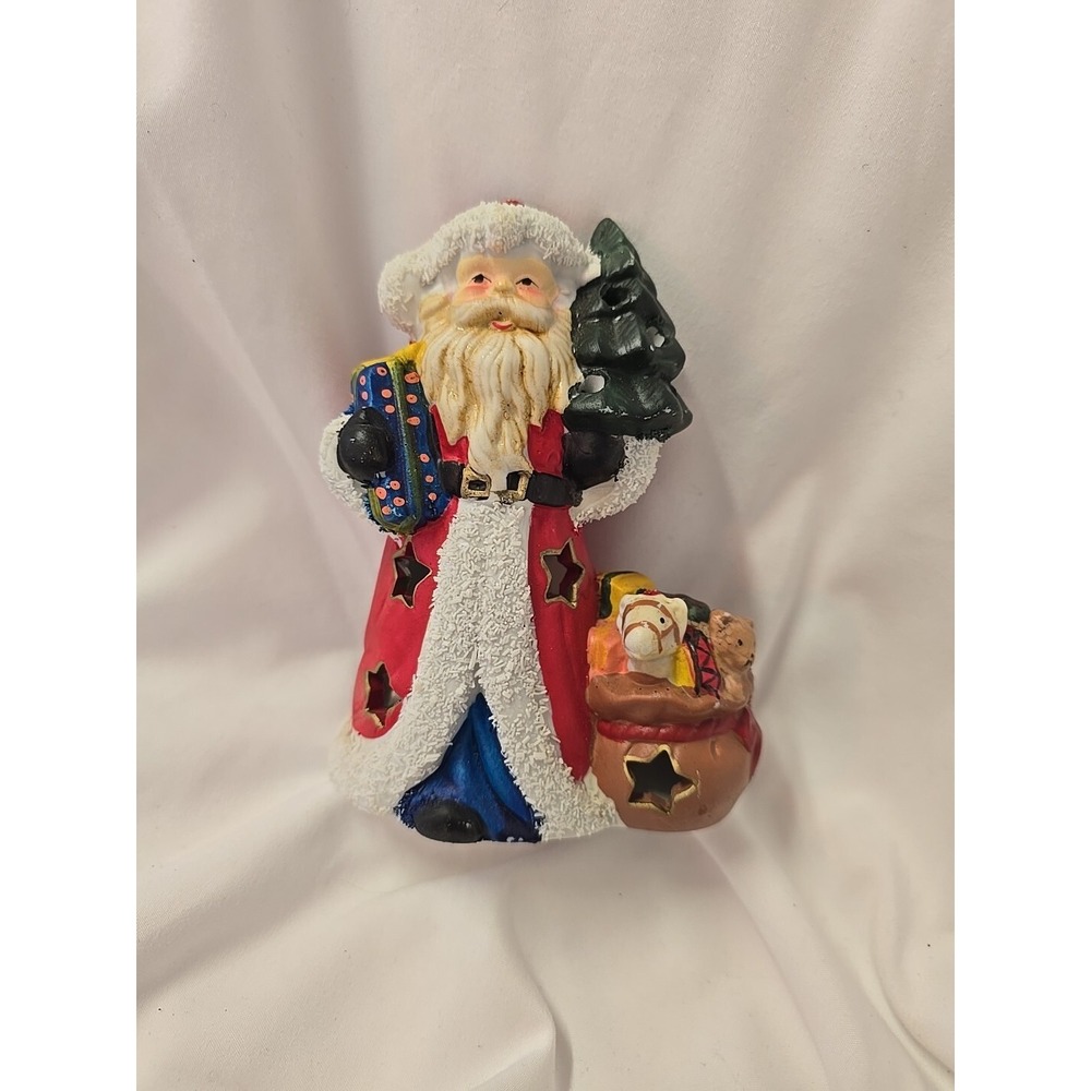 Gift Collection Porcelain Santa Tealight Votive Candle Holder Figurine No Box